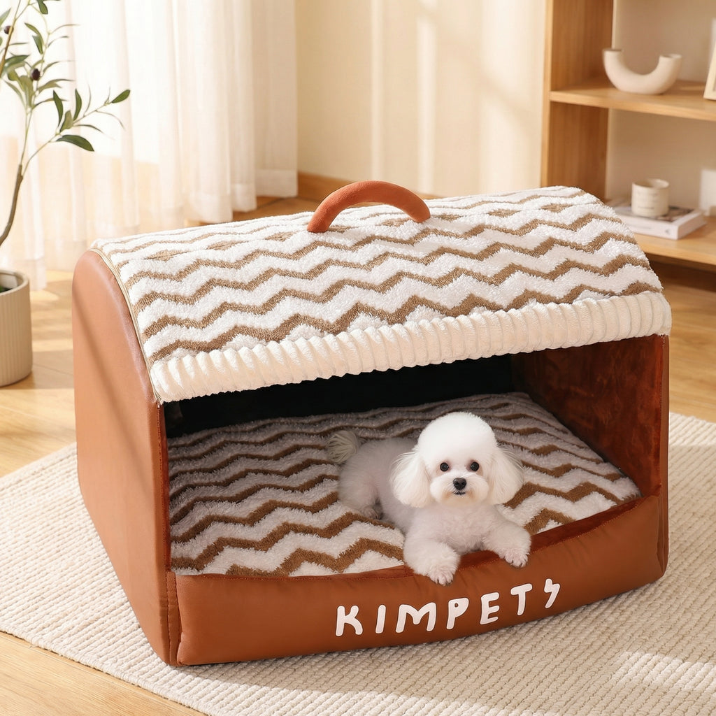KIMPETS Cozy Pet Tent Bed - Soft & Warm Dog House for Winter Comfort - Removable & Washable - Ideal for Small Dogs & Cats