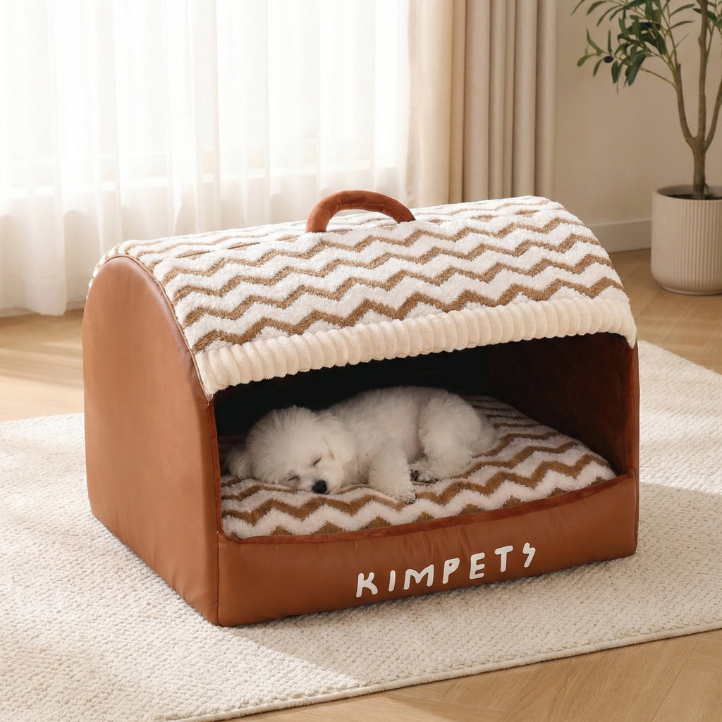 KIMPETS Cozy Pet Tent Bed - Soft & Warm Dog House for Winter Comfort - Removable & Washable - Ideal for Small Dogs & Cats