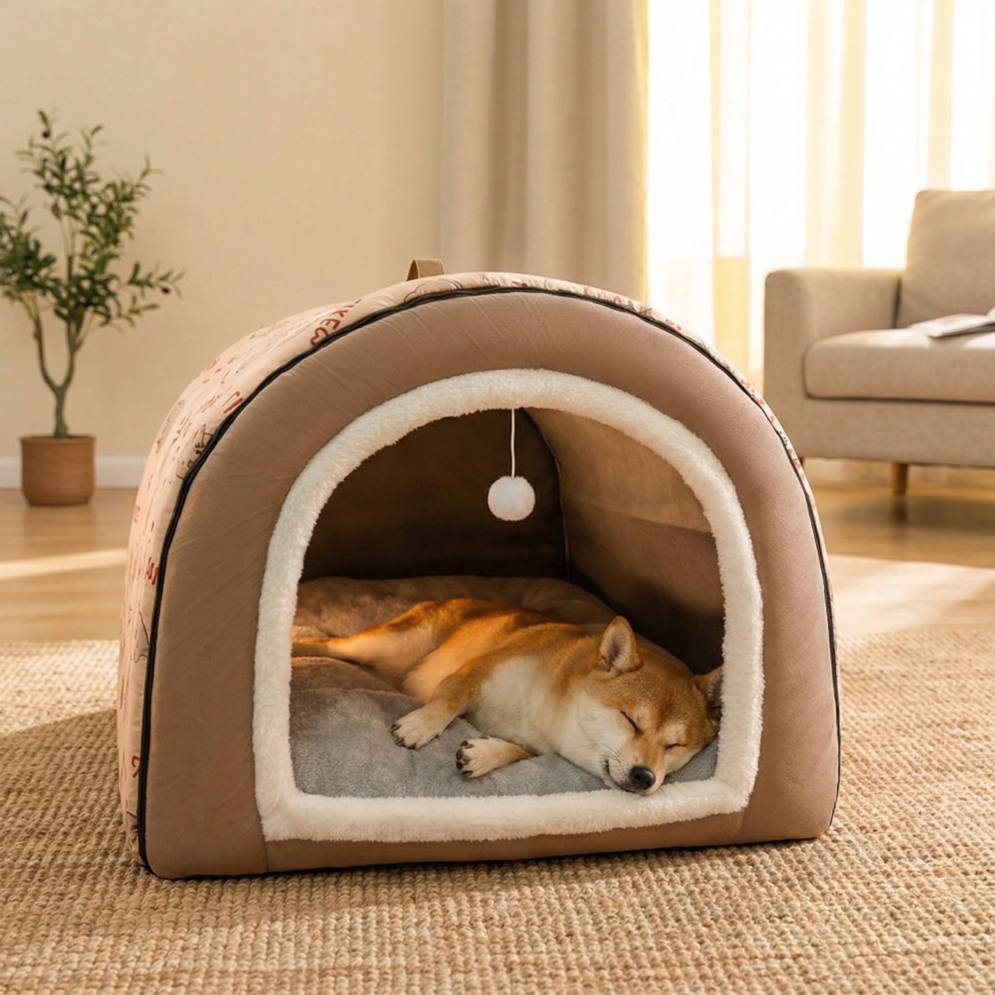 KIMPETS Cozy Pet House Bed | 4D Cloud Feel Design, Soft and Breathable Resting Area | Ideal for Small Dogs and Cats