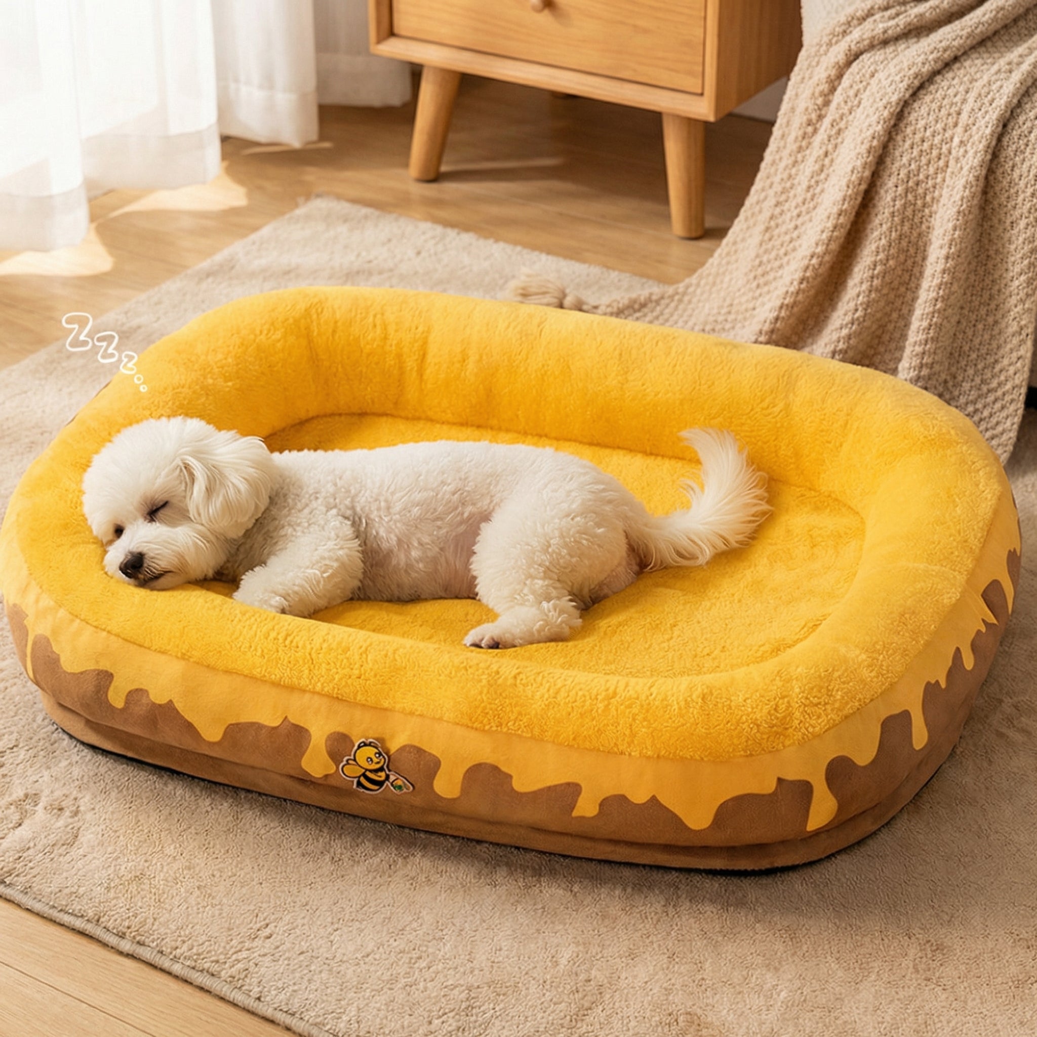 KIMPETS Honey Pot Pet Bed | Soft and Cozy Sweet Dream Mattress | Ideal for Small Dogs and Cats