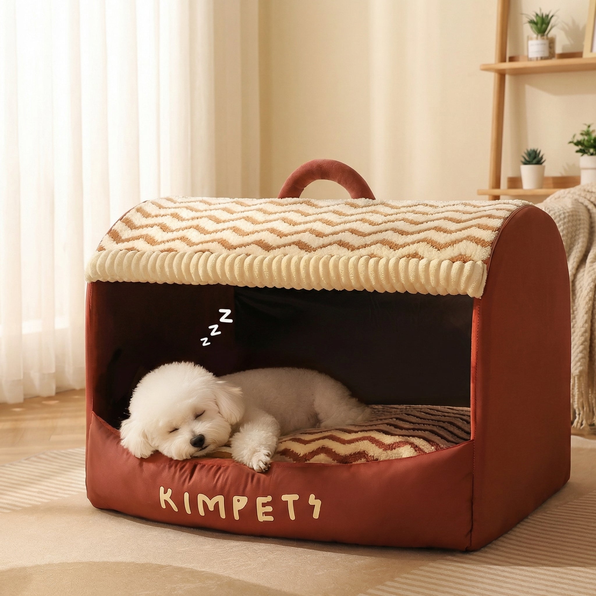 KIMPETS Cozy Pet Tent Bed - Soft & Warm Dog House for Winter Comfort - Removable & Washable - Ideal for Small Dogs & Cats