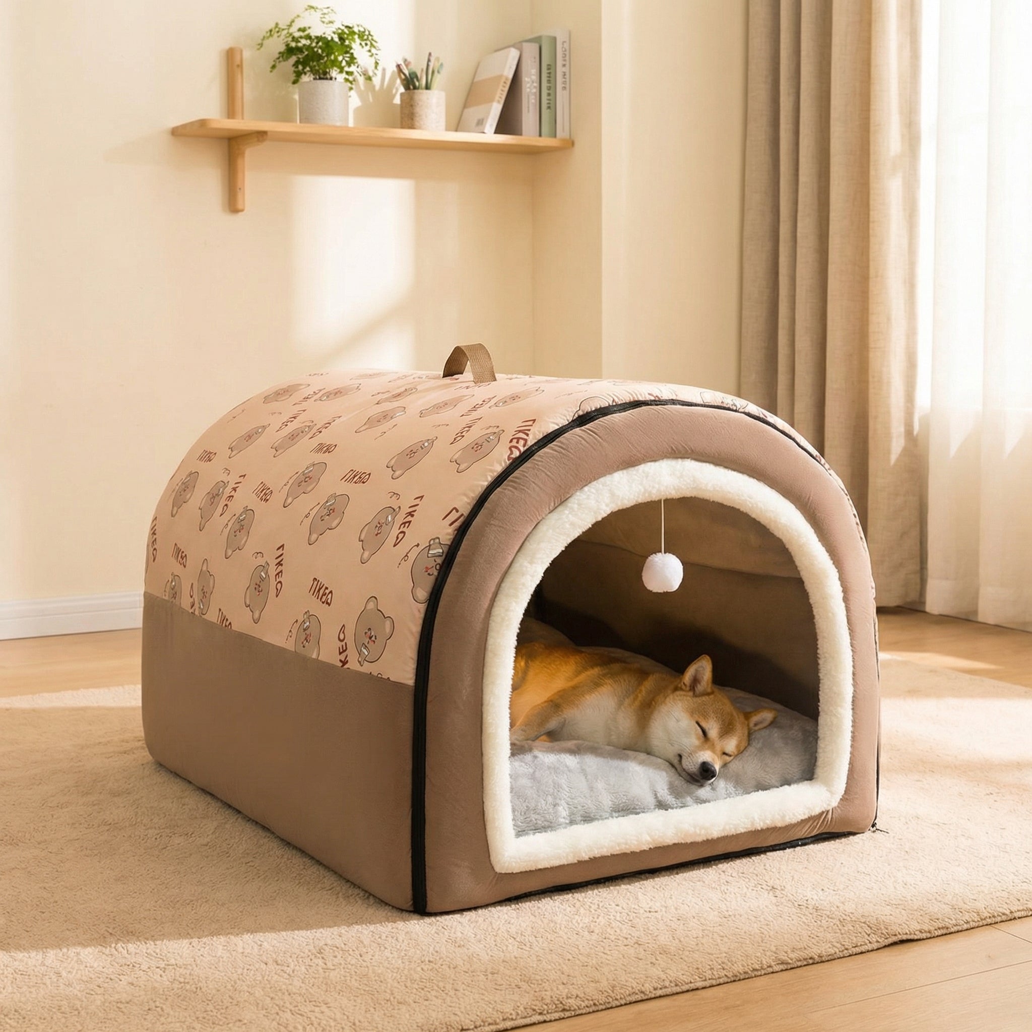 KIMPETS Cozy Pet House Bed | 4D Cloud Feel Design, Soft and Breathable Resting Area | Ideal for Small Dogs and Cats